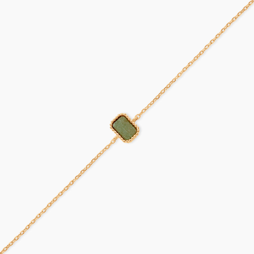 Bracelet Memory Plaqu&eacute; Or Jaune Aventurine - Bracelets fantaisie Femme | Marc Orian