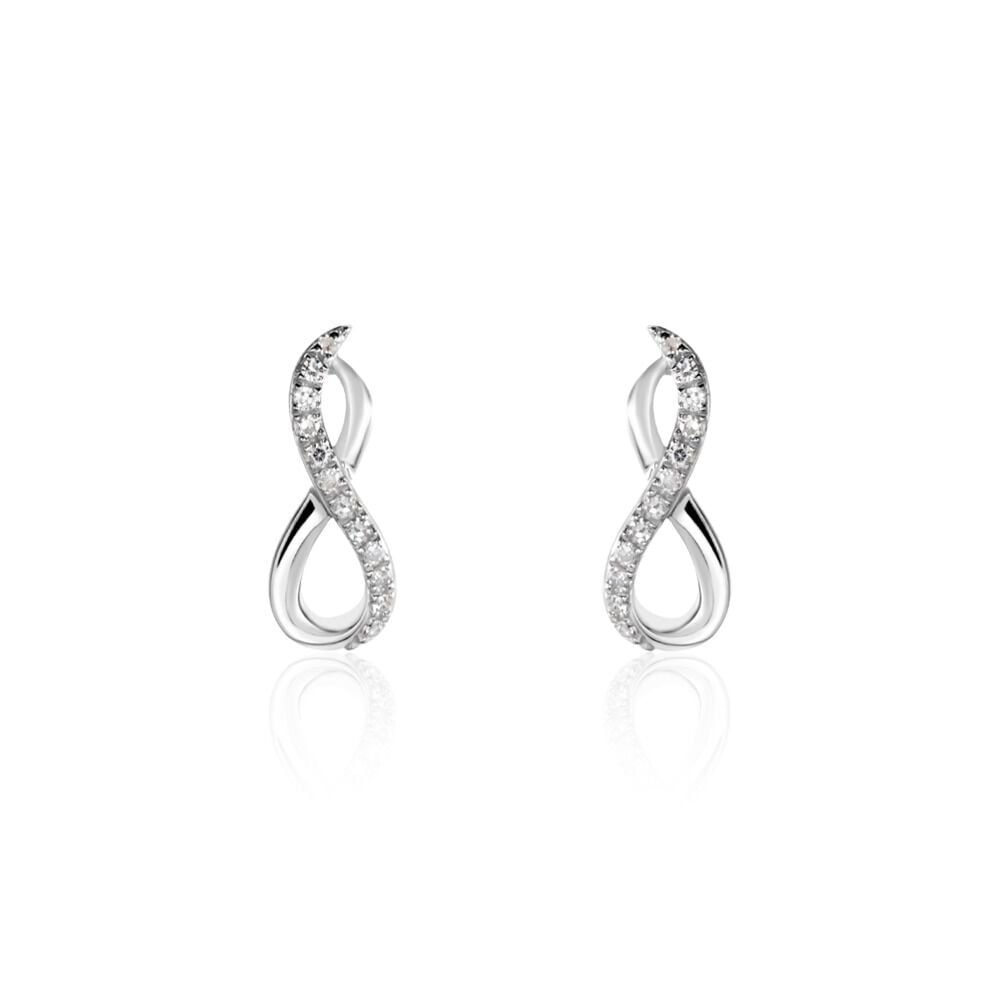 Boucles D'oreilles Puces Osanna Or Blanc Diamants - Puces Femme | Marc Orian