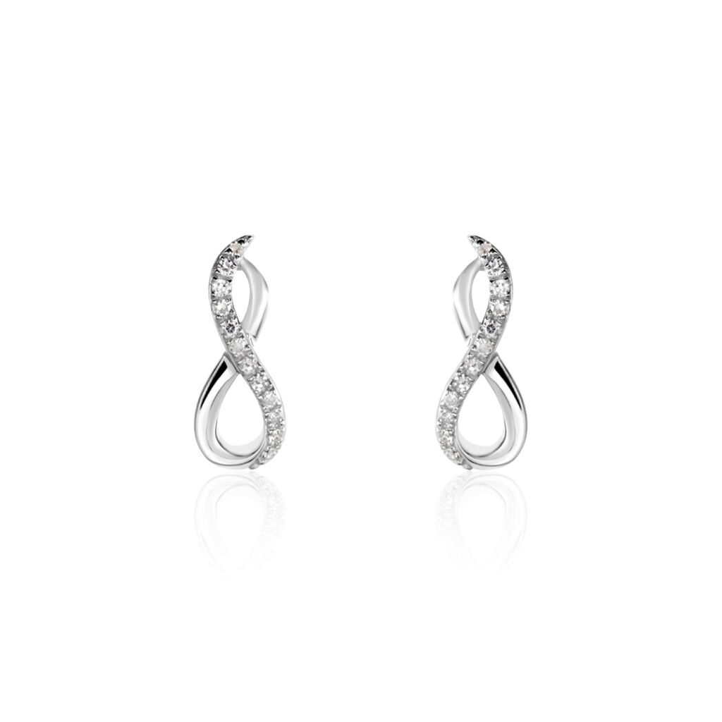 Boucles D'oreilles Puces Osanna Or Blanc Diamants - Puces Femme | Marc Orian