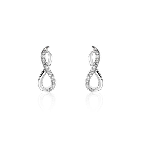 Boucles D'oreilles Puces Osanna Or Blanc Diamants - Puces Femme | Marc Orian