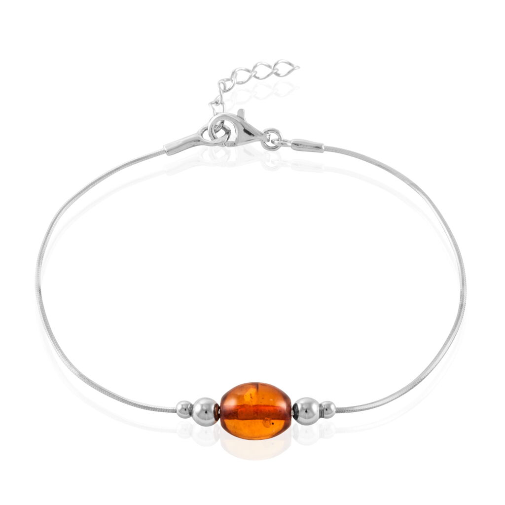 Bracelet Argent Blanc Safaa Ambre - Bracelets chaînes Femme | Marc Orian