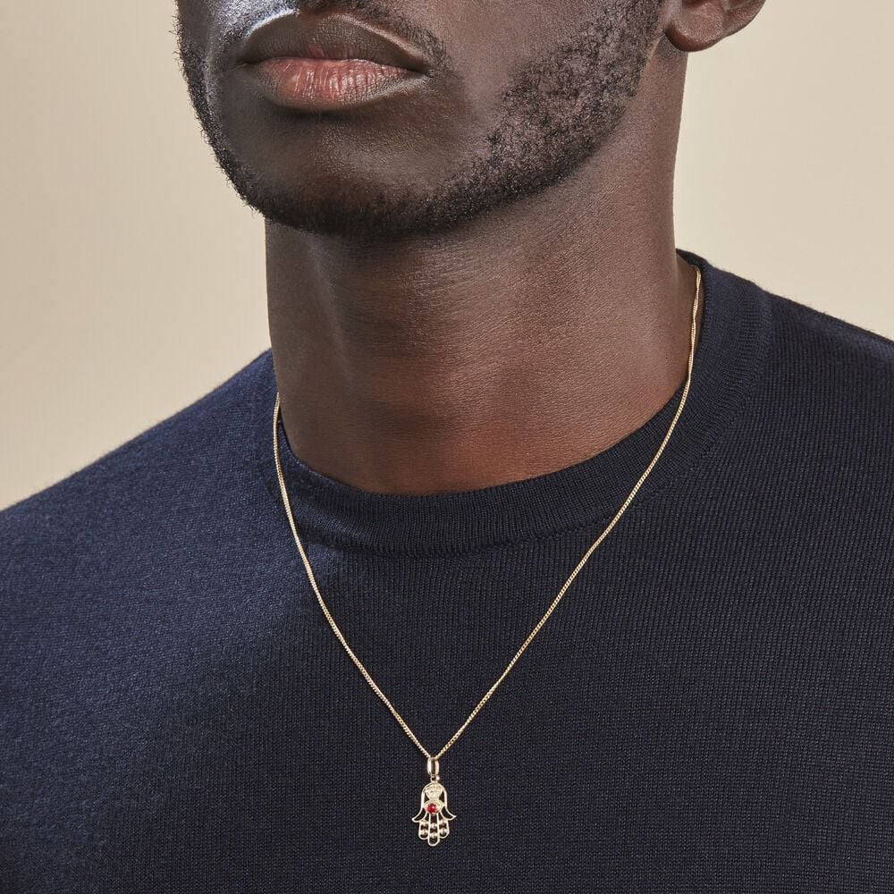 Pendentif Fatima Or Jaune Oxyde De Zirconium - Pendentifs Famille | Marc Orian