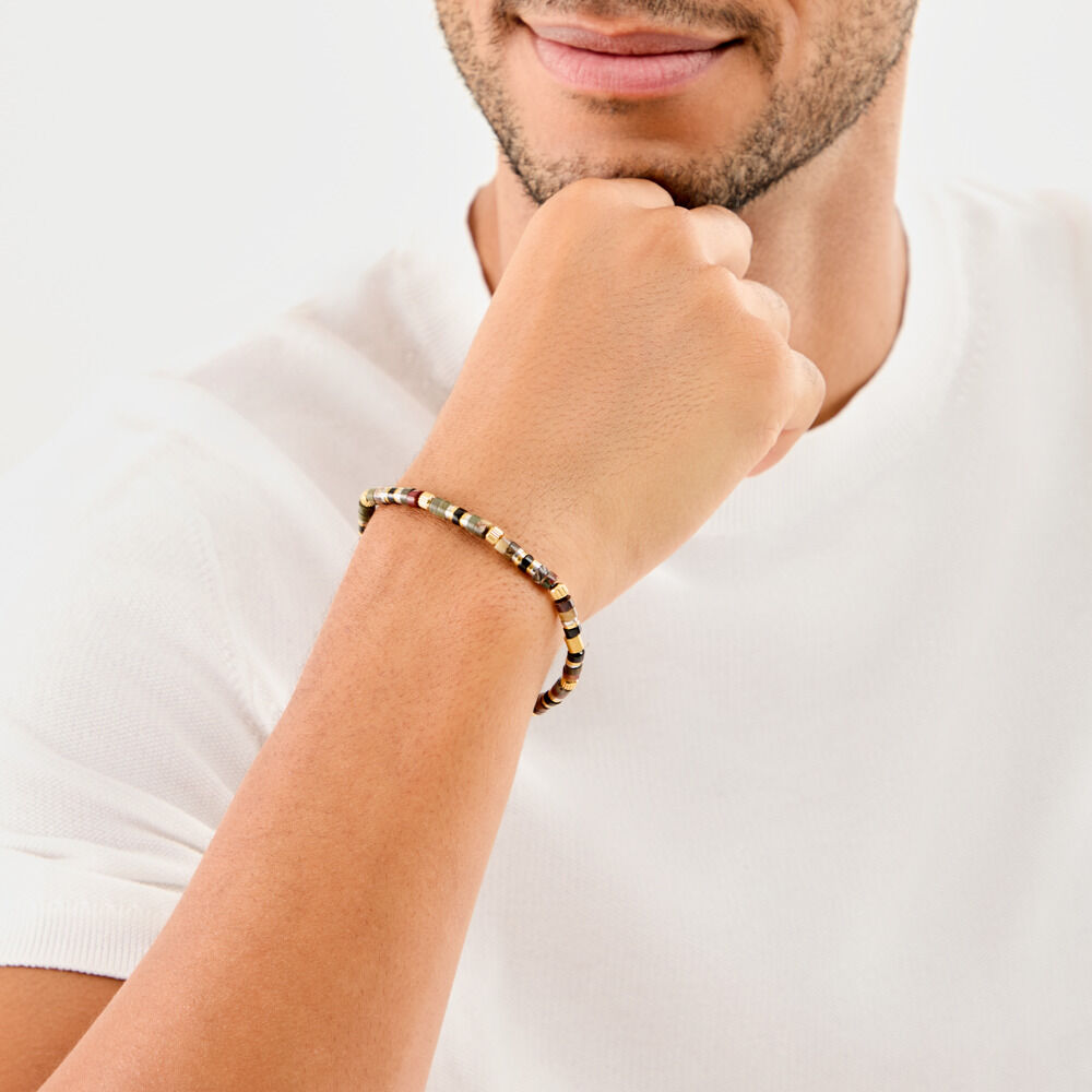 Bracelet Naturel Autres Tricolore Oeil De Tigre - Bracelets cha&icirc;nes Homme | Marc Orian