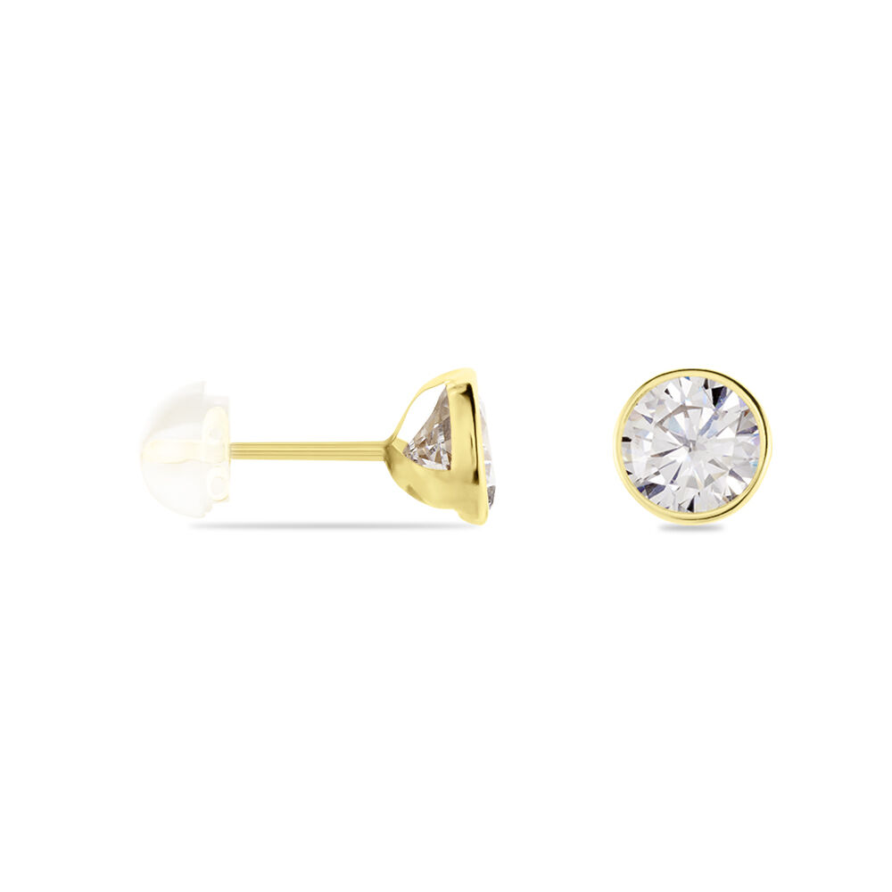 Boucles D'oreilles Puces Franze Or Jaune Oxyde De Zirconium - Puces Femme | Marc Orian