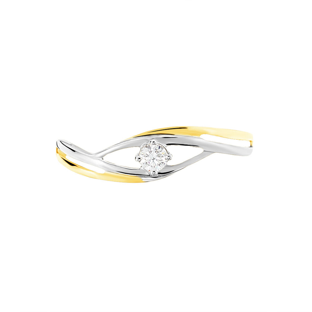 Bague Solitaire Peline Or Bicolore Oxyde De Zirconium - Solitaires Femme | Marc Orian