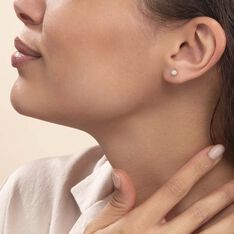 Boucles D'oreilles Puces Ayana Argent Blanc - Clous d'oreilles Femme | Marc Orian