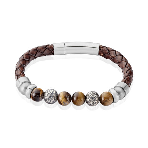 Bracelet Acier Blanc Abraham Pierre De Synthese - Bracelets Homme | Marc Orian