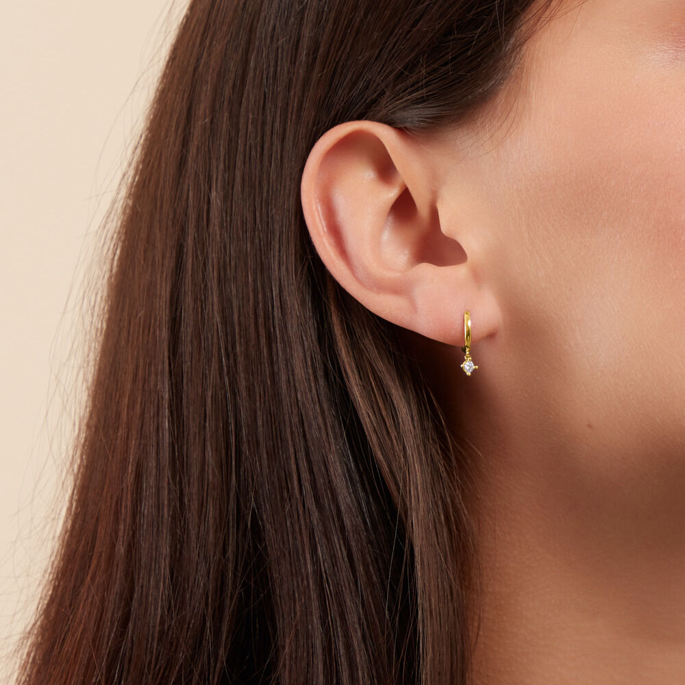 Créoles Claud Or Jaune Diamant Synthétique - Créoles Femme | Marc Orian
