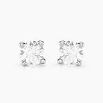 Boucles D'oreilles Puces Maurane Argent Blanc Diamant Synth&eacute;tique - Puces Femme | Marc Orian