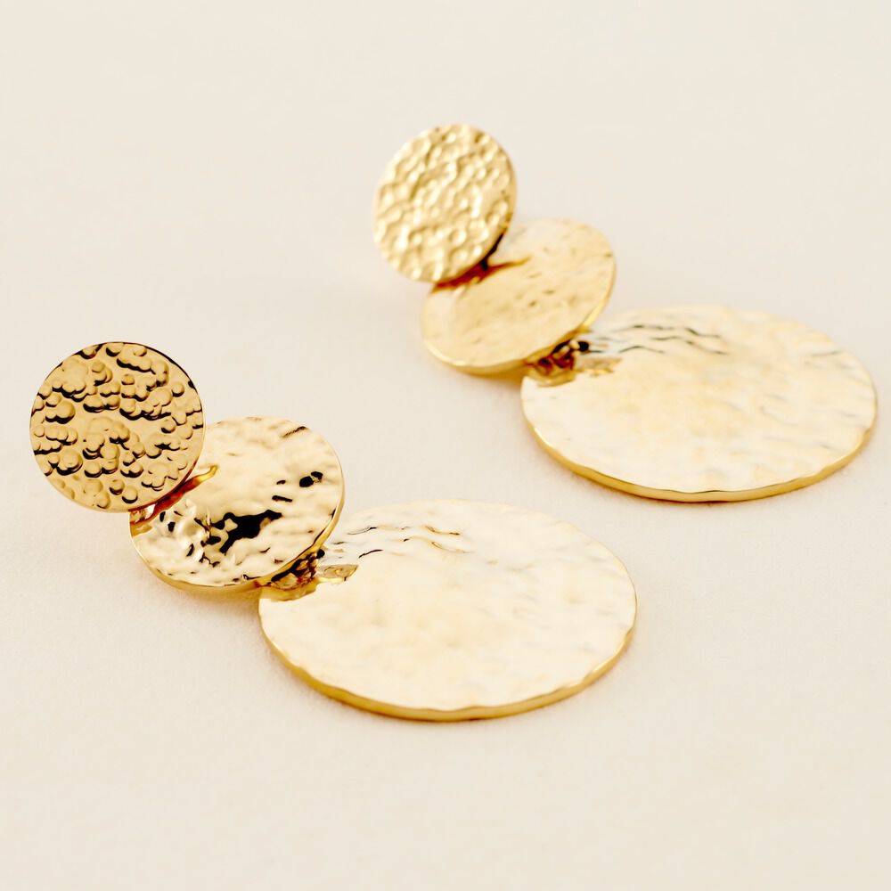 Boucles D'oreilles Pendantes Josephine Acier Dor&eacute; - Pendantes Femme | Marc Orian