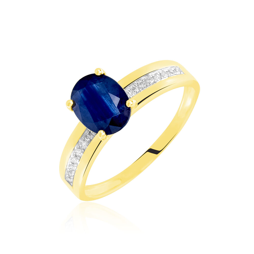 Bague Billel Or Jaune Saphir Diamant - Solitaires Femme | Marc Orian