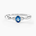 Bague Cassie Or Blanc Saphir Et Diamant - Solitaires Femme | Marc Orian