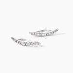 Bijoux D'oreilles Grimpants Gracelle Argent Blanc Oxyde De Zirconium - Piercings d'oreilles Femme | Marc Orian
