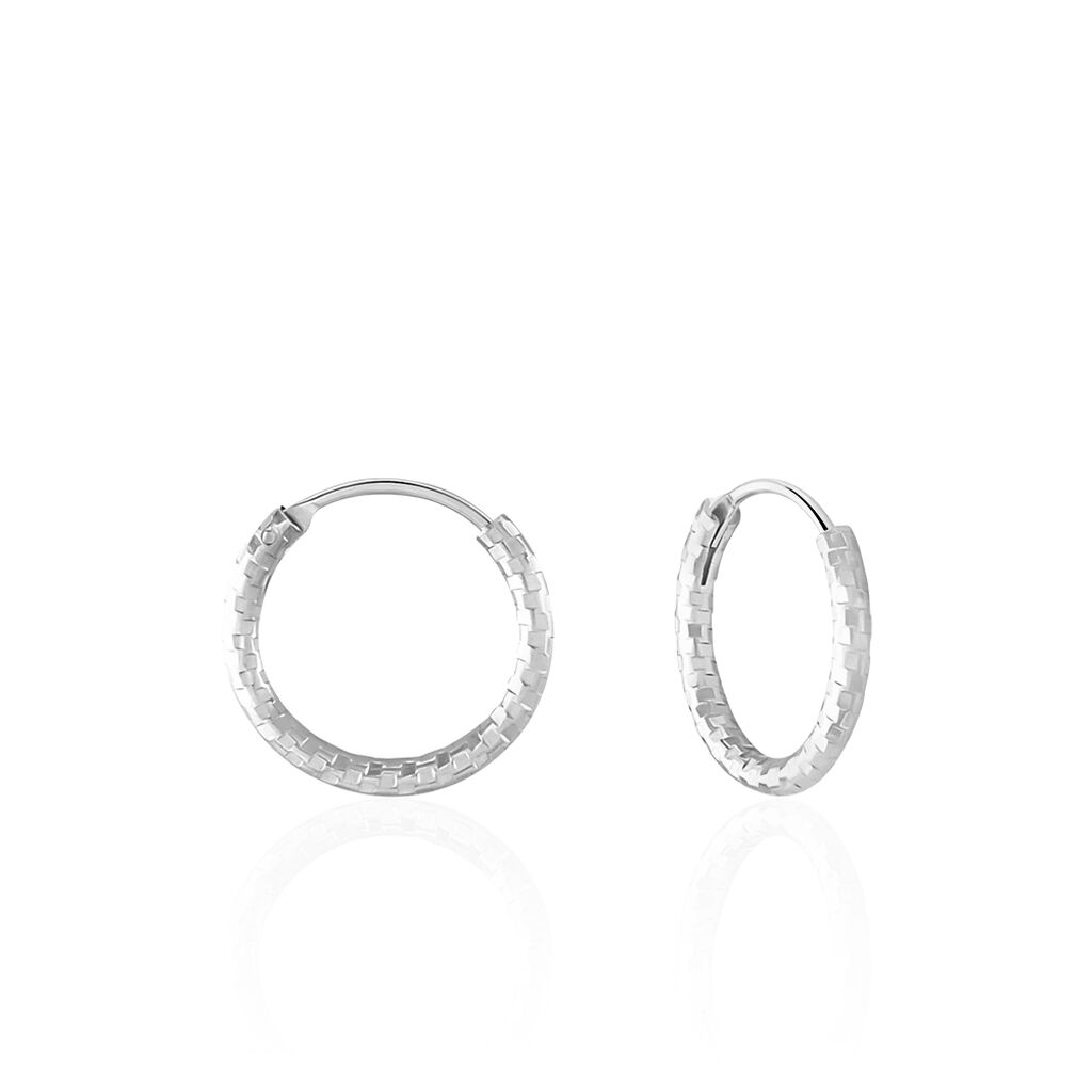 Créoles Argent Blanc Agathe - Créoles Femme | Marc Orian