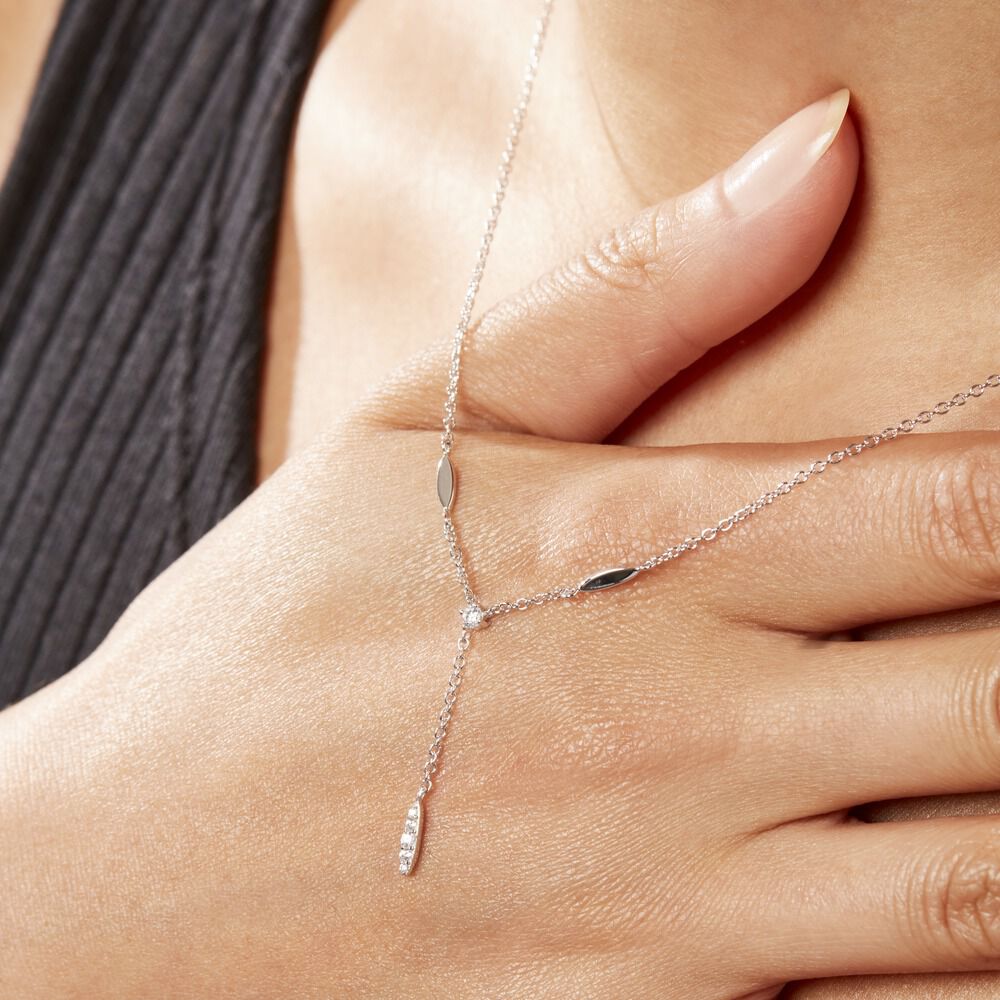 Collier Bormana Argent Blanc Oxyde De Zirconium - Colliers avec pierres Femme | Marc Orian