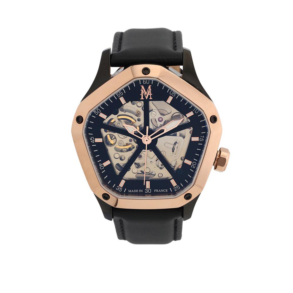 Montre Montignac Geometric Automatique Noir - Montres automatiques Homme | Marc Orian