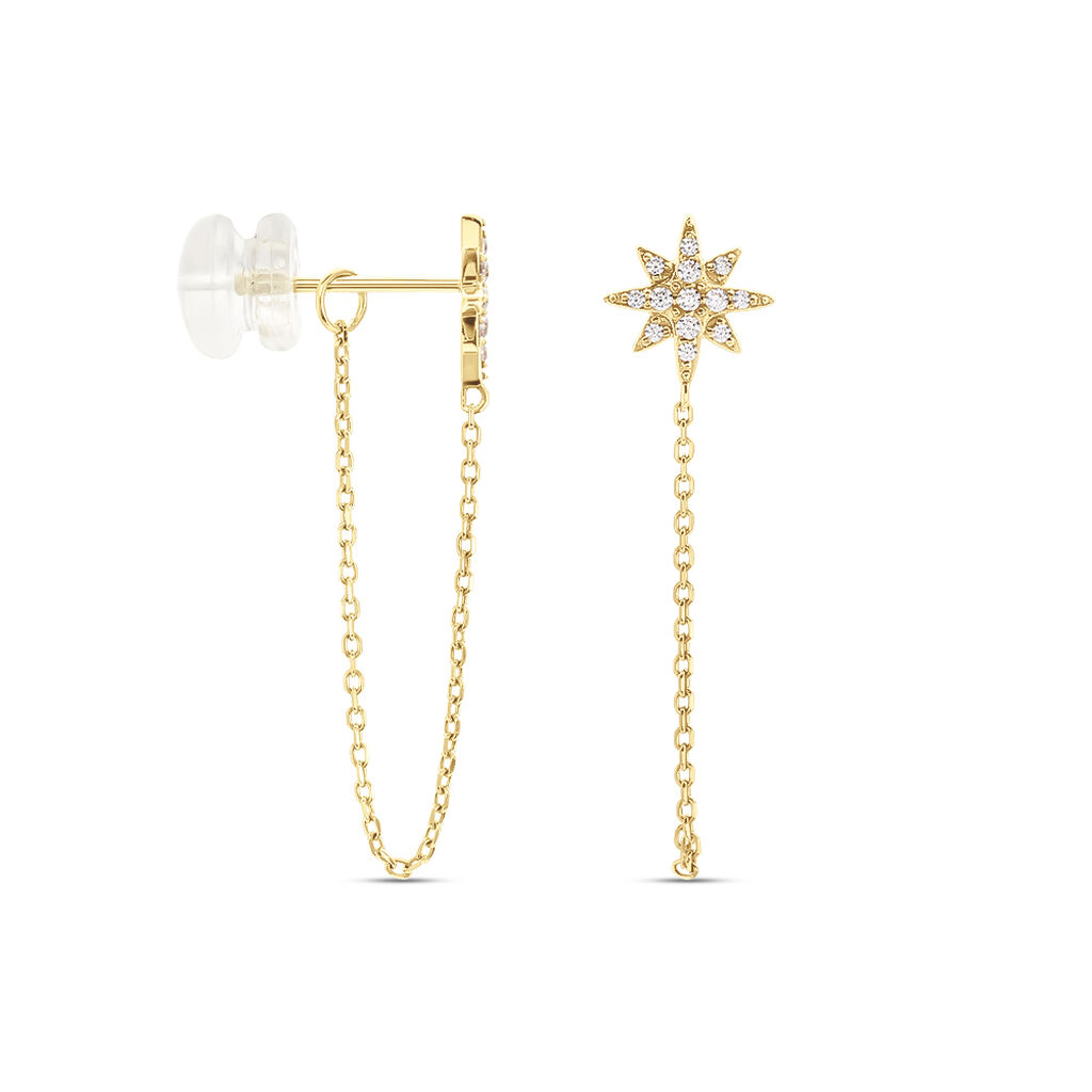 Boucles D'oreilles Pendantes Kettil Or Jaune Oxyde De Zirconium - Boucles d'oreilles Pendantes Femme | Marc Orian