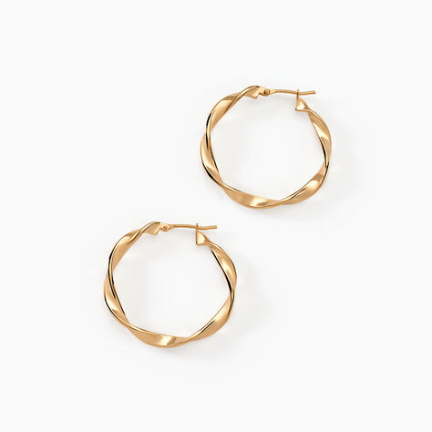 Cr&eacute;oles Lenna Torsad&eacute;e Plaqu&eacute; Or Jaune - Cr&eacute;oles Femme | Marc Orian