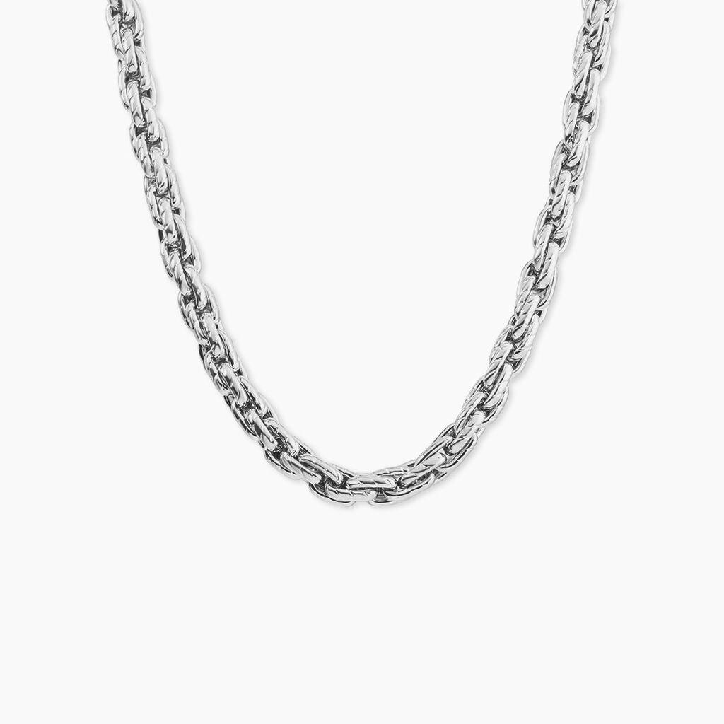 Collier M&eacute;tal Acier Blanc - Colliers fantaisie Homme | Marc Orian