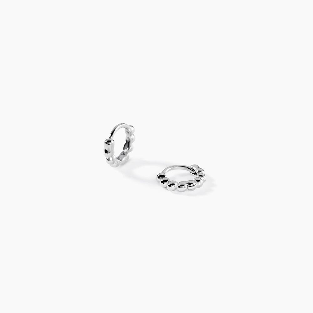 Cr&eacute;oles Annette Argent Blanc - Cr&eacute;oles Femme | Marc Orian