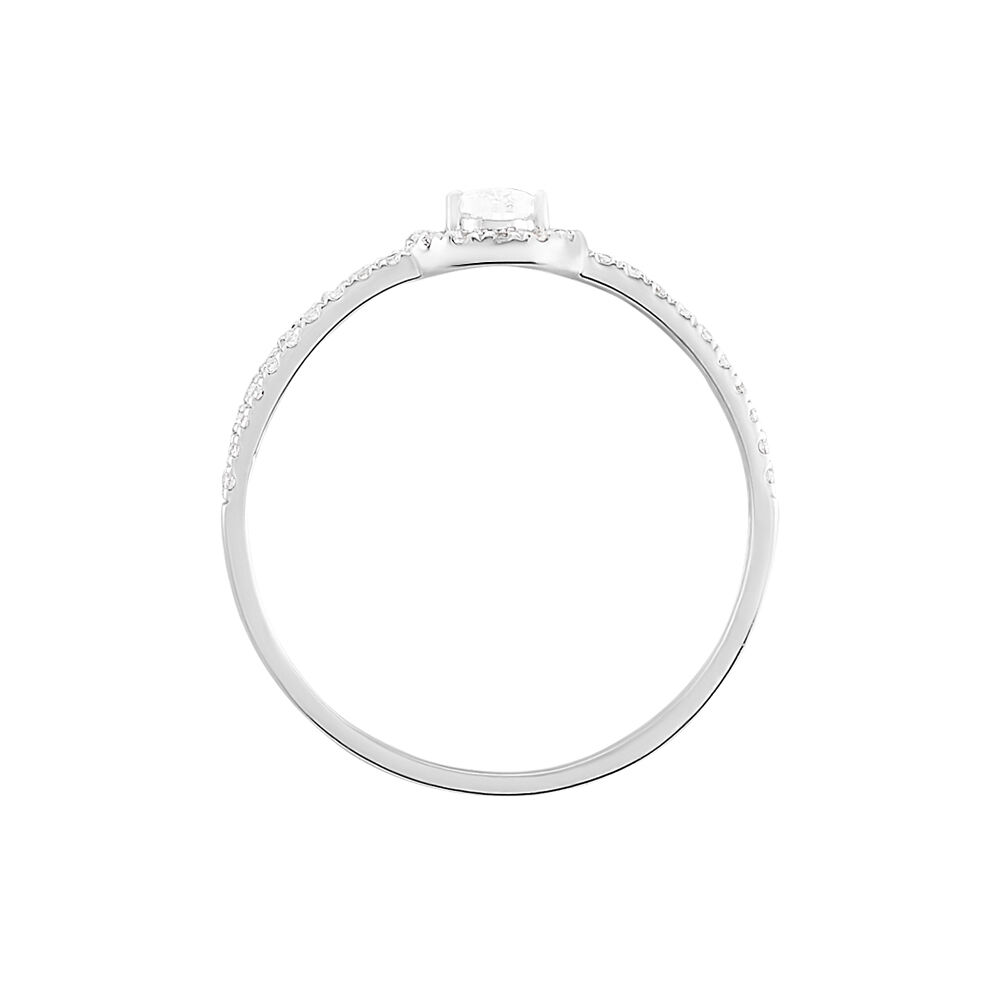 Bague Hildana Or Blanc Oxyde De Zirconium - Solitaires Femme | Marc Orian