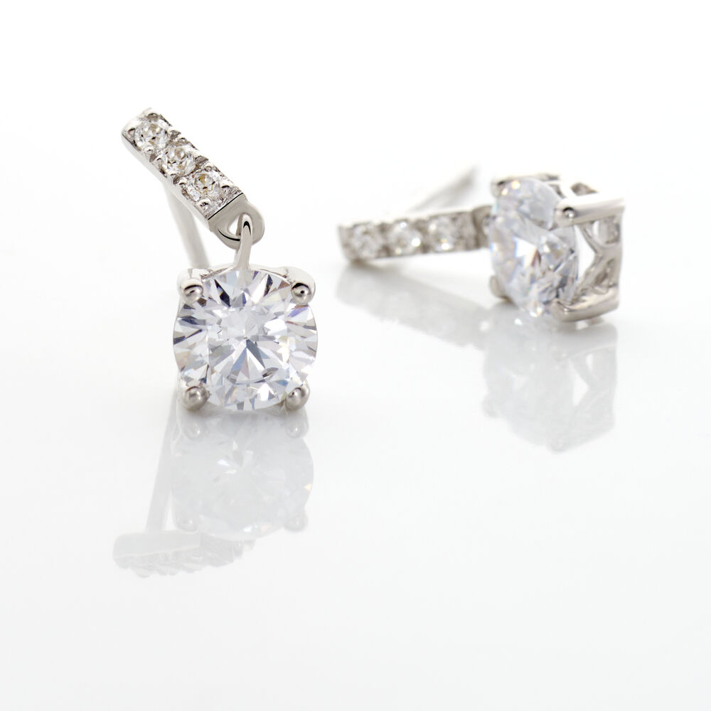 Boucles D'oreilles Pendantes Paciane Or Blanc Oxyde De Zirconium - Pendantes Femme | Marc Orian