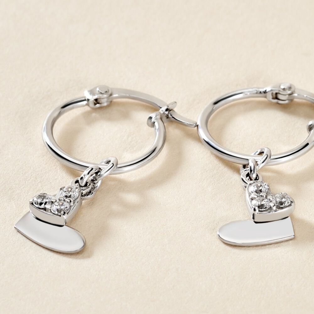 Créoles Salli Argent Blanc Oxyde De Zirconium - Créoles Femme | Marc Orian