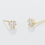 Boucles D'oreilles Puces Eleanor Fleur Or Jaune Oxyde De Zirconium - Puces Femme | Marc Orian