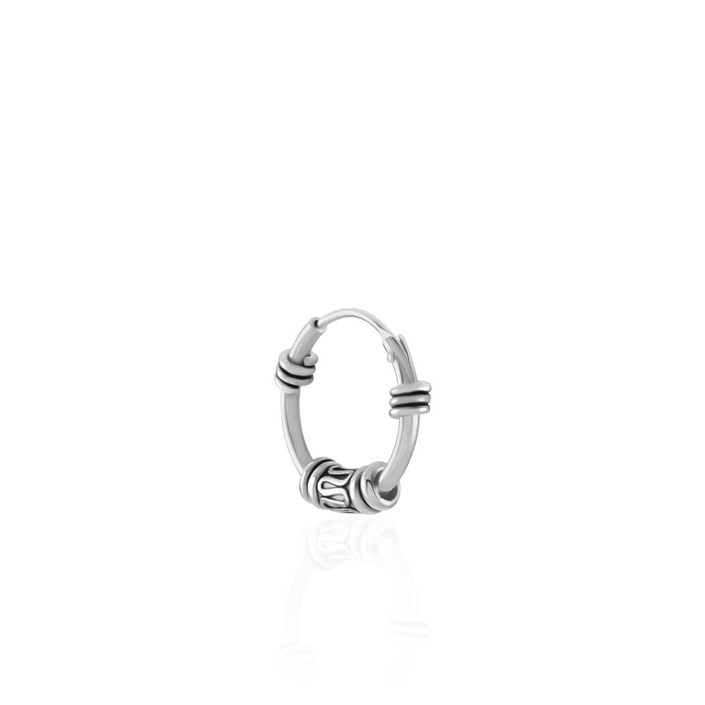 Créole Unitaire Ian Argent Blanc - Piercings d'oreilles Homme | Marc Orian