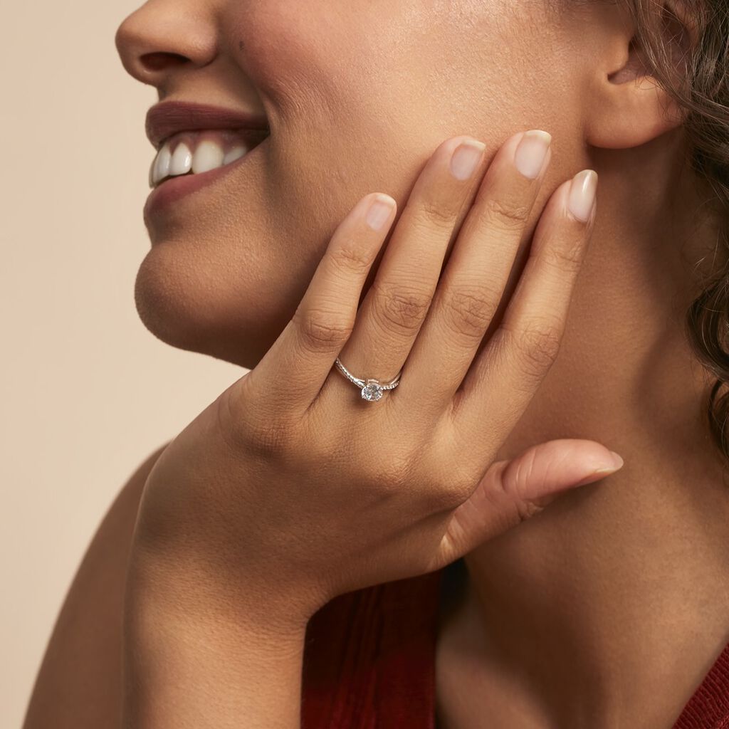 Bague Dana Or Blanc Oxyde De Zirconium - Bagues Solitaire Femme | Marc Orian
