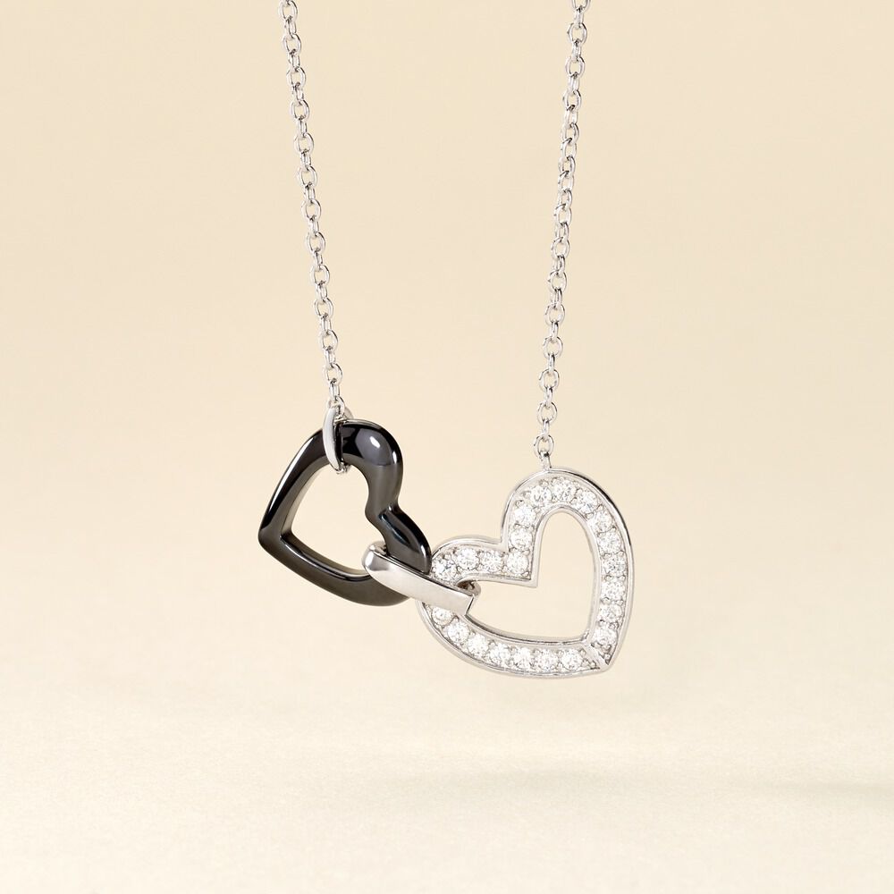 Collier Lineth Argent Blanc C&eacute;ramique Oxyde De Zirconium - Colliers avec pierres Femme | Marc Orian