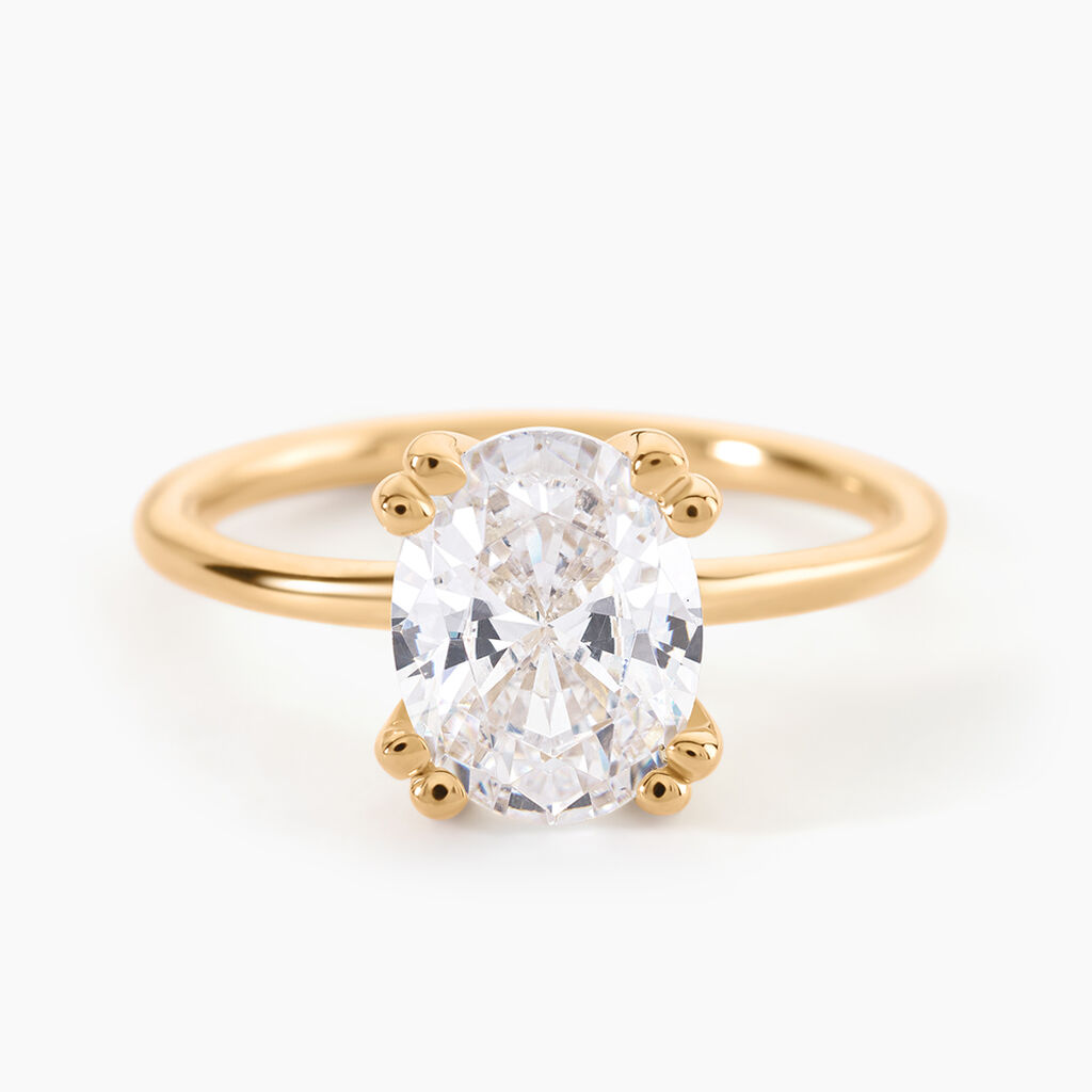Bague Solitaire Liber Plaqu&eacute; Or Jaune Oxyde De Zirconium - Bijoux fantaisie Femme | Marc Orian