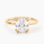Bague Solitaire Liber Plaqu&eacute; Or Jaune Oxyde De Zirconium - Bijoux fantaisie Femme | Marc Orian