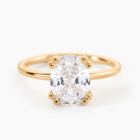 Bague Solitaire Liber Plaqu&eacute; Or Jaune Oxyde De Zirconium - Bijoux fantaisie Femme | Marc Orian