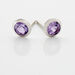 Boucles D'oreilles Puces Edy Serti Clos Or Blanc Amethyste - Puces Femme | Marc Orian