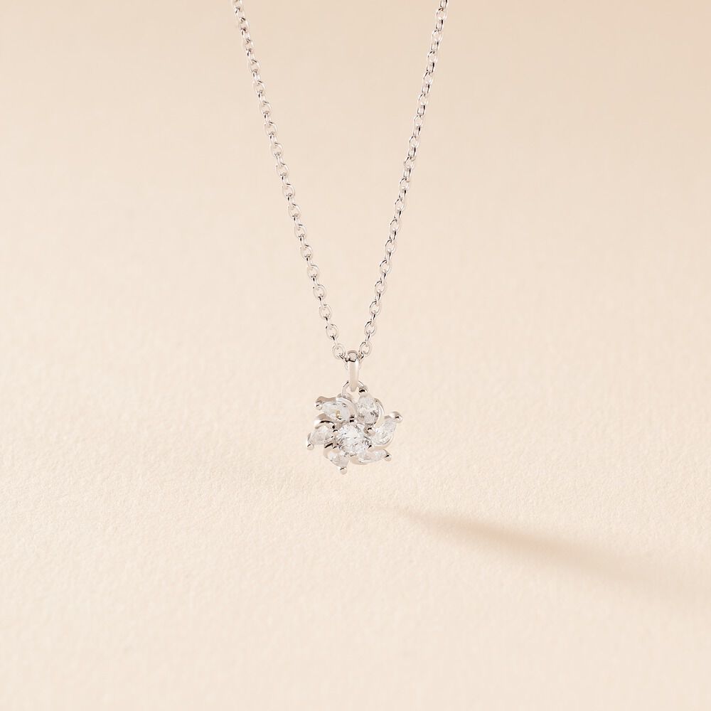 Collier Ulyssia Argent Blanc Oxyde De Zirconium - Colliers avec pierres Femme | Marc Orian