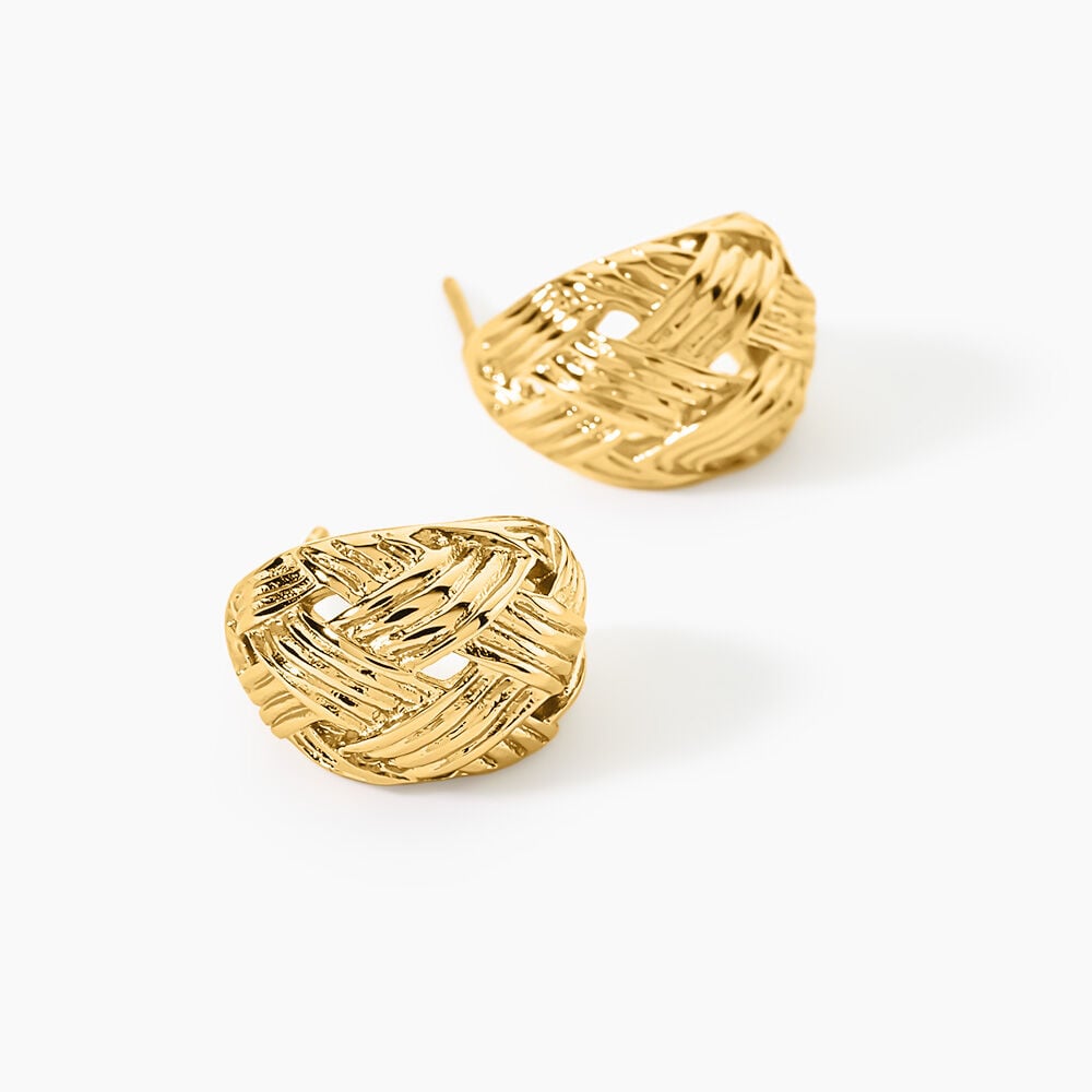 Boucles D'Oreilles Puces Nelie Acier Jaune - Cr&eacute;oles Femme | Marc Orian