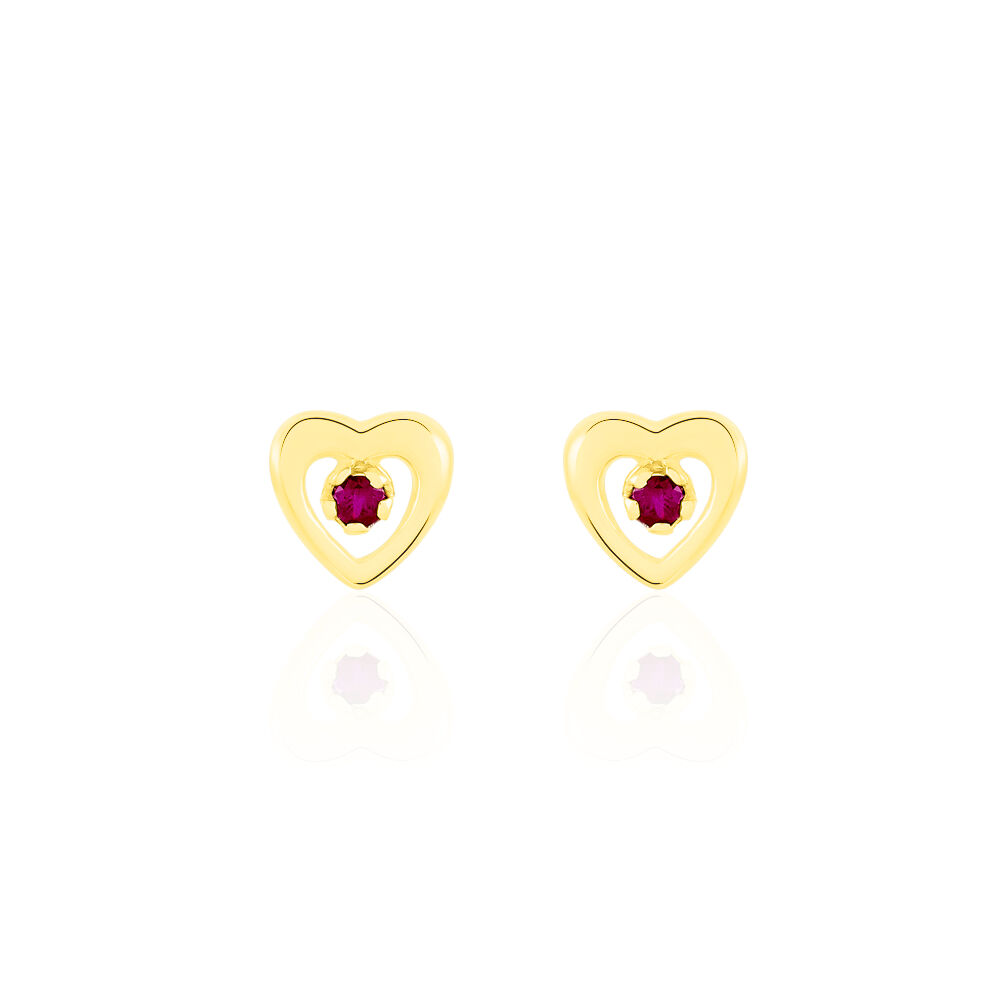 Boucles D'oreilles Puces Izild Or Jaune Rubis - Puces Femme | Marc Orian