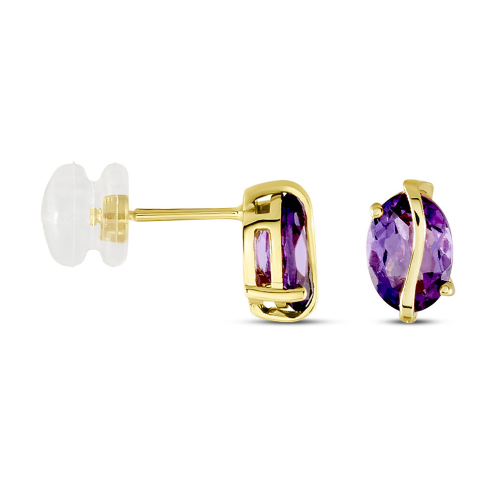 Boucles D'oreilles Puces Or Jaune Prudencia Améthystes - Puces Femme | Marc Orian
