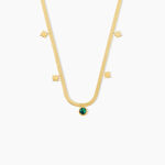Collier Athena Acier Dor&eacute; Malachite - Colliers avec pierres Femme | Marc Orian