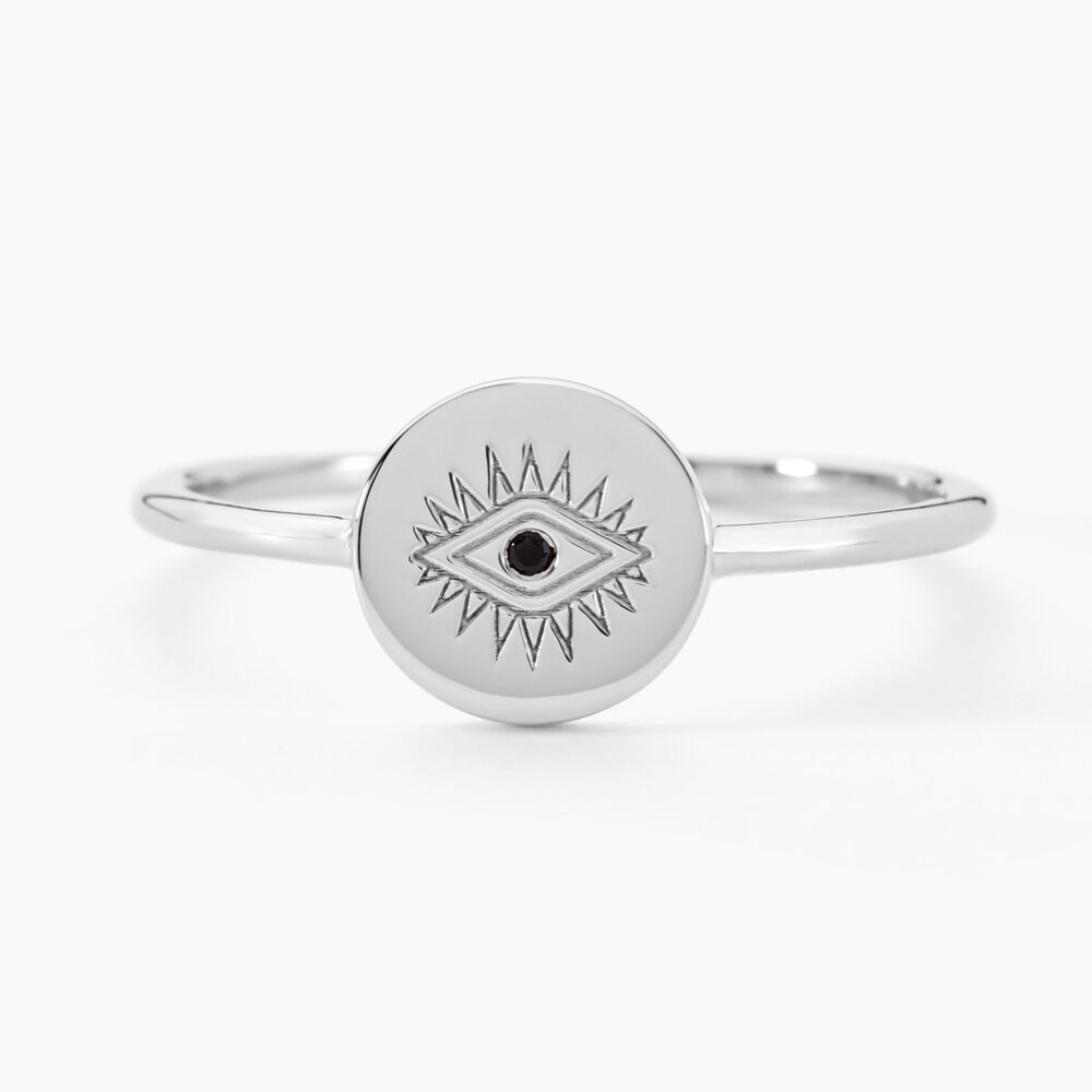 Bague Dristie Argent Blanc Turquoise - Bagues de promesse Femme | Marc Orian