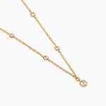 Collier Modestie Argent Dor&eacute; A L'Or 750/1000 Oxyde De Zirconium - Colliers avec pierres Femme | Marc Orian