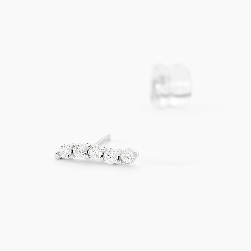 Boucles D'oreilles Puces Dahina Or Blanc Oxyde De Zirconium - Puces Femme | Marc Orian