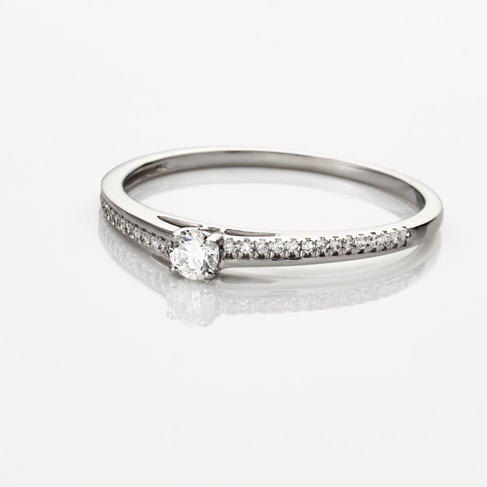 Bague Solitaire Alexandra Or Blanc Diamant - Parures de mariage Femme | Marc Orian