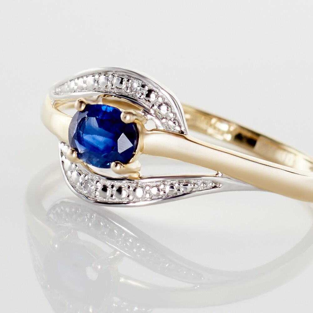 Bague Or Jaune Connor Saphir Diamants - Solitaires Femme | Marc Orian