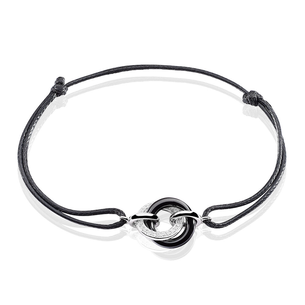Bracelet You&me Argent Blanc Céramique Et Oxyde De Zirconium - Bracelets cordons Femme | Marc Orian