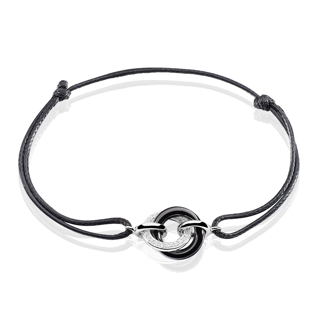 Bracelet You&me Argent Blanc Céramique Et Oxyde De Zirconium - Bracelets cordons Femme | Marc Orian