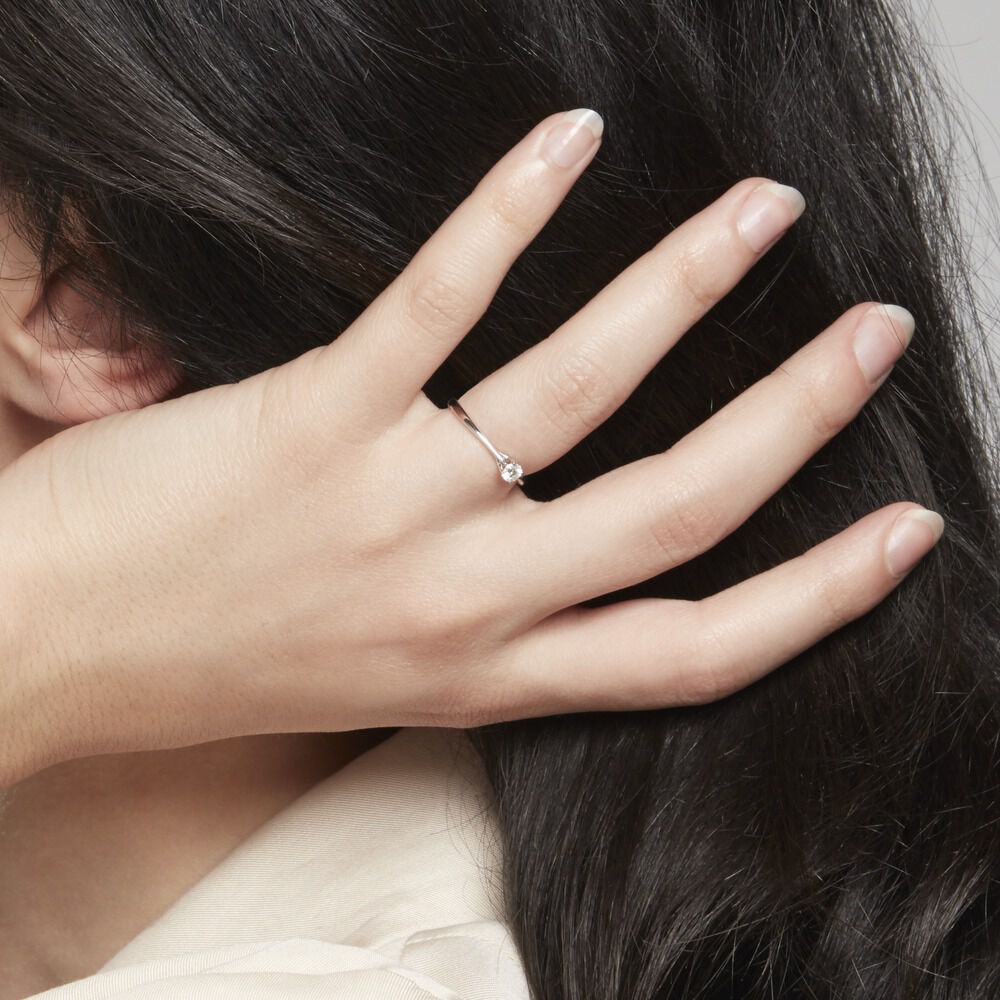 Bague Solitaire Solenia Or Blanc Diamant - Solitaires Femme | Marc Orian