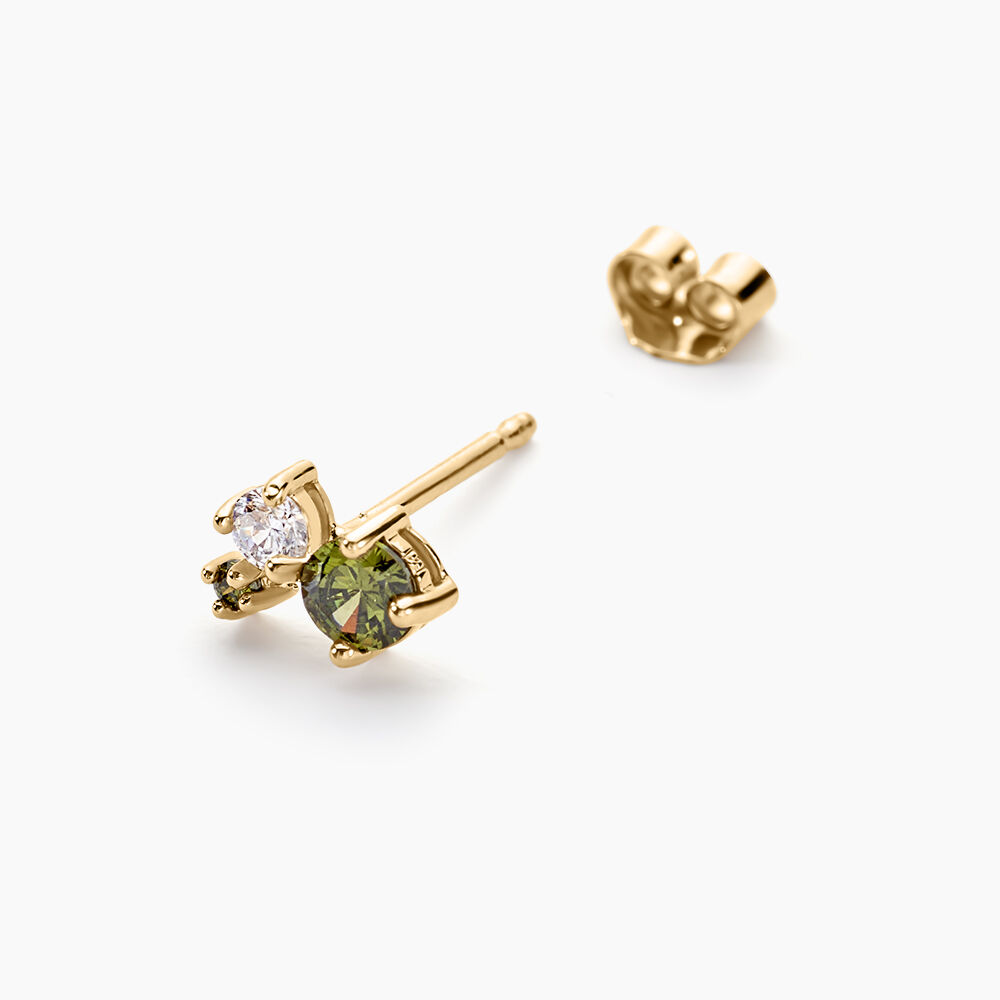 Boucles D'oreilles Puces Sharleen Plaqué Or Jaune Oxyde De Zirconium - Puces Femme | Marc Orian