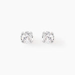 Boucles D'oreilles Puces Laena Argent Blanc Oxyde De Zirconium - Puces Femme | Marc Orian
